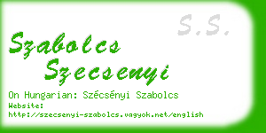 szabolcs szecsenyi business card